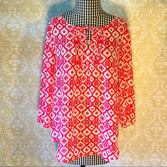 Violet and Claire Blouse  Pink/White Large * - Picture 1 of 7